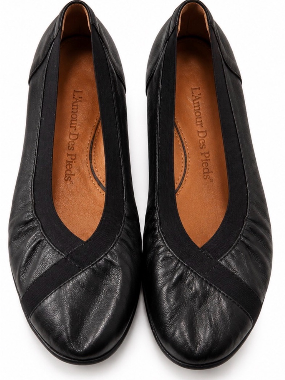 L’Amour Des Pieds black leather ballet flats size 8 comfort classic fall winter